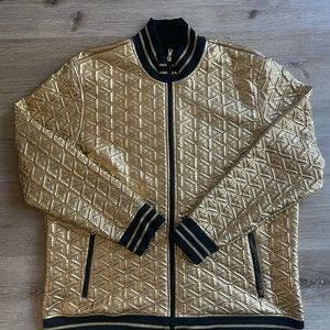 INC Quilted Gold Bomber Jacket XXL